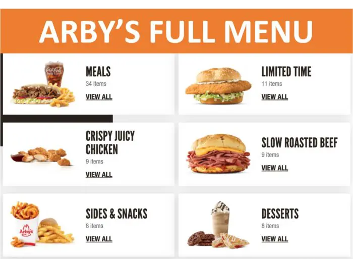 Arby's full menu