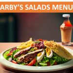 Arby's salads menu items on a table with chicked and Pecan