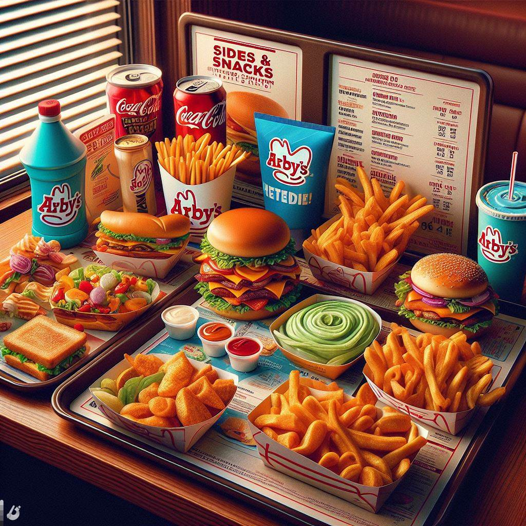 image of the Sides & Snacks menu items on a table at Arby's