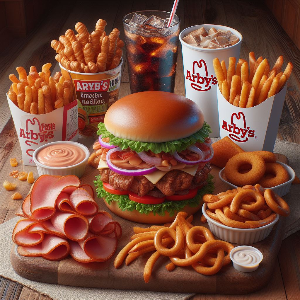 image of items present on meals menu of Arby's